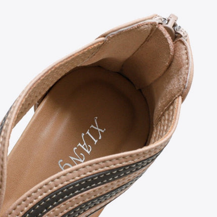 Women Summer Slope Heel Sandals Fashion Bohemian Style Fish Mouth Shoes, Size: 39(Black)-garmade.com
