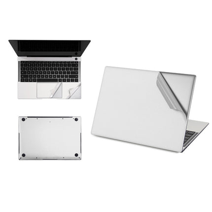 JRC 4 in 1 Computer Upper Cover + Lower Cover + Full Support Sticker + Touch Sticker Film Notebook Shell Protective Film For Huawei Matebook X Pro 2019 / 2020 (Silver)-garmade.com