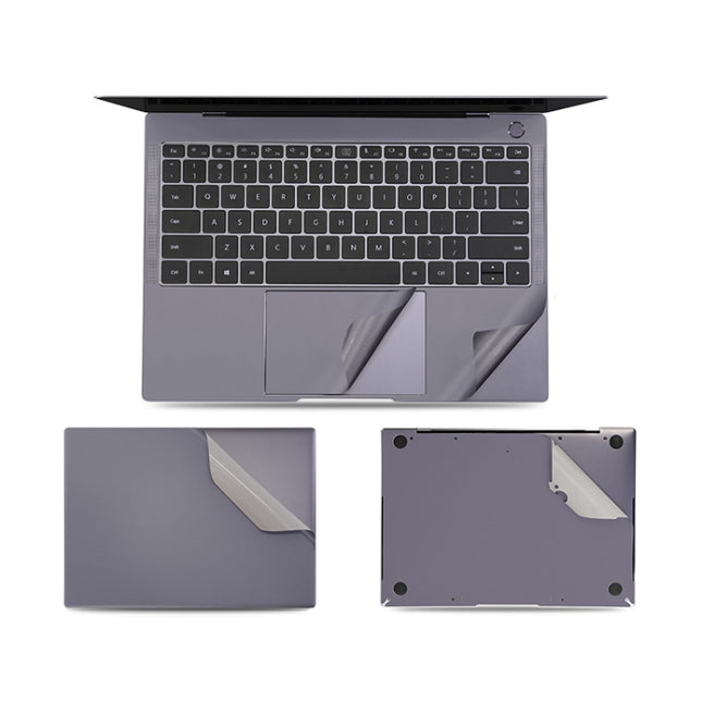 JRC 4 in 1 Computer Upper Cover + Lower Cover + Full Support Sticker + Touch Sticker Film Notebook Shell Protective Film For Huawei Matebook X Pro 2019 / 2020 (Gray)-garmade.com
