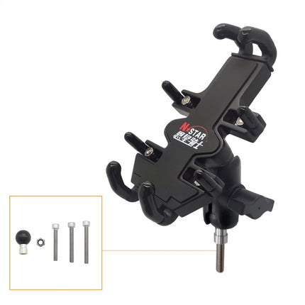 N-STAR NJN001 Motorcycle Bicycle Compatible Mobile Phone Bracket Aluminum Accessories Riding Equipment(With Hollow M8 Ball )-garmade.com