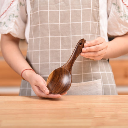 Non-Stick Pot Wood Spoon Teak Scoop Tableware Sweet Spoon-garmade.com