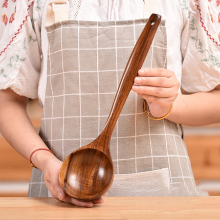 Non-Stick Pot Wood Spoon Teak Scoop Tableware Long Handle Spoon-garmade.com