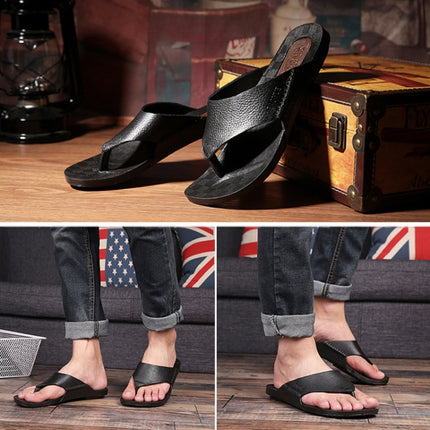 2 PCS Summer Outdoor Beach Sandals Men Wear-Resistant PVC Slippers, Size: 42(Flip Flops Brown)-garmade.com