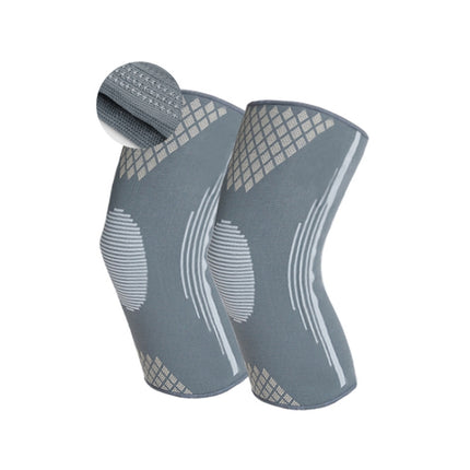 Sports Knee Pads Training Running Knee Thin Protective Cover, Specification: S(Light Gray Silicone Non-slip)-garmade.com