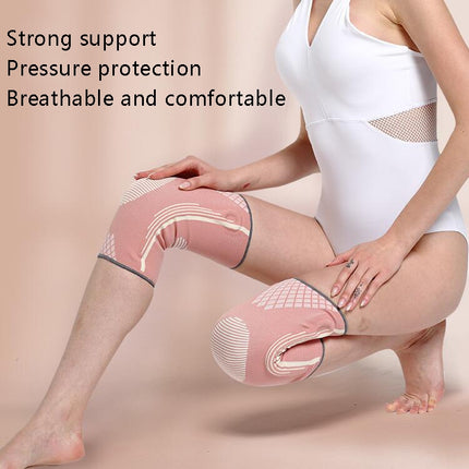 Sports Knee Pads Training Running Knee Thin Protective Cover, Specification: S(Pink Silicone Non-slip)-garmade.com