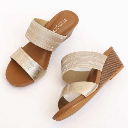 Ladies Sandals And Slippers Fashionable Outer Wear Platform High Heels, Size: 39(Golden)-garmade.com