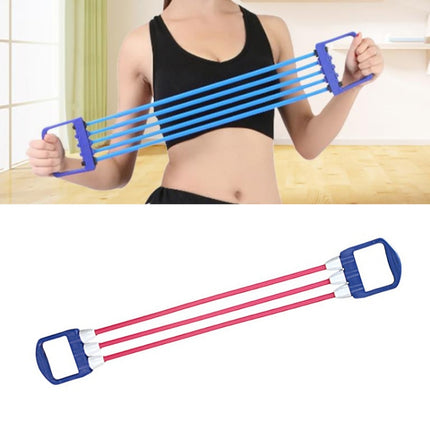 2 PCS Three-tube TPE Wall Pulley Elastic Rope Home Fitness Equipment For Ladies And Children, Random Colour Delivery-garmade.com