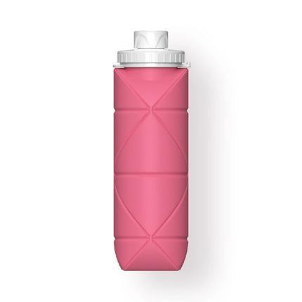 600ml Silicone Folding Cup Outdoor Sports Kettle Telescopic Cup(Pink)-garmade.com