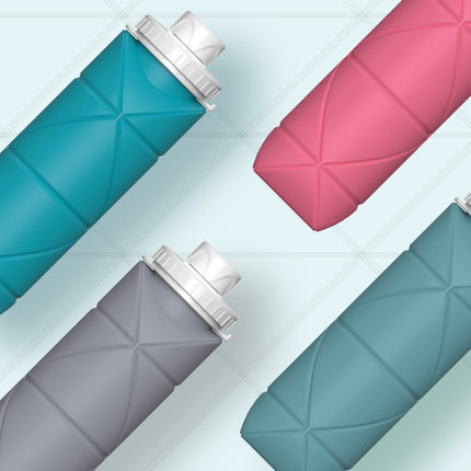 600ml Silicone Folding Cup Outdoor Sports Kettle Telescopic Cup(Gray)-garmade.com