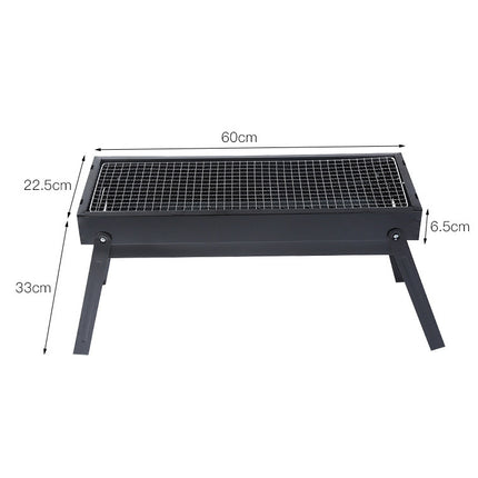 Wrought Iron Barbecue Thickened Folding Barbecue 63.5x42x48cm-garmade.com