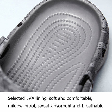 Spring And Summer Men EVA Casual Breathable Sandals Letter Beach Shoes Slippers, Size: 40(Gray)-garmade.com