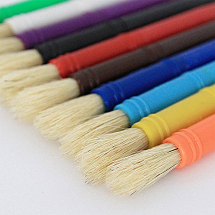 Children Plastic Pen Cup Bristles Graffiti Painting Brush Set, Specification: HB-10 + 10-garmade.com