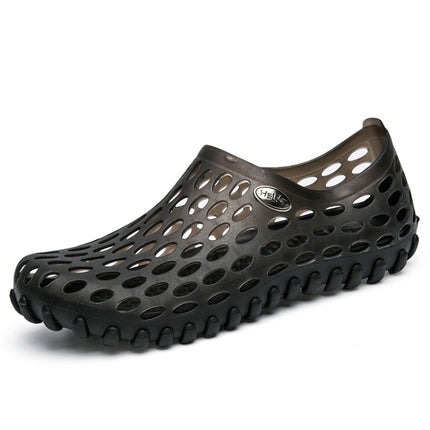PVC + EVA Material Wading Beach Shoes Couple Breathable Slippers, Size: 38(Black)-garmade.com