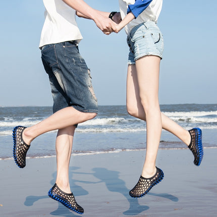 PVC + EVA Material Wading Beach Shoes Couple Breathable Slippers, Size: 44(Black)-garmade.com