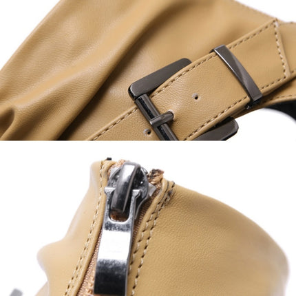 Ladies Belt Buckle Flip Flops Casual Flat Sandals, Size: 40(Light Brown)-garmade.com