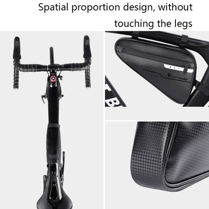 WEST BIKING Bicycle Large-Capacity Triangle Bag Waterproof Beam Bag Riding Equipment(Black)-garmade.com