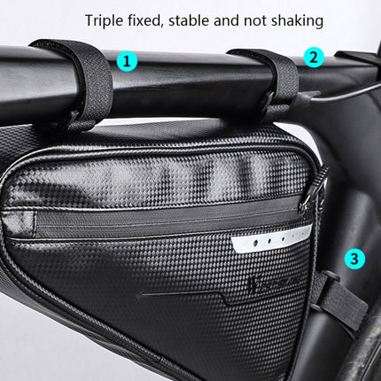 WEST BIKING Bicycle Large-Capacity Triangle Bag Waterproof Beam Bag Riding Equipment(Black)-garmade.com