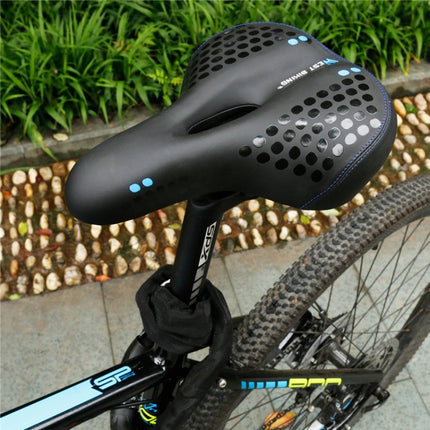 WEST BIKING YP0801083 Bicycle Taillight Thickened Soft And Comfortable Mountain Bike Seat Cushion(Black Blue)-garmade.com