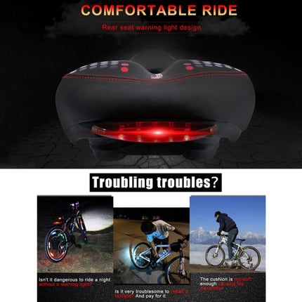 WEST BIKING YP0801083 Bicycle Taillight Thickened Soft And Comfortable Mountain Bike Seat Cushion(BlackRed)-garmade.com