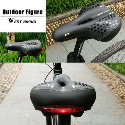 WEST BIKING YP0801083 Bicycle Taillight Thickened Soft And Comfortable Mountain Bike Seat Cushion(Dark Green)-garmade.com