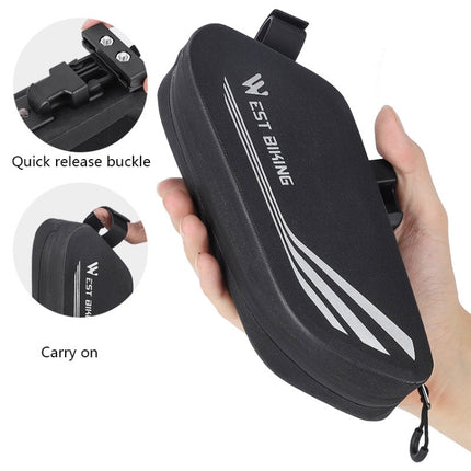 WEST BIKING YP0707219 Bicycle Portable Reflective Tail Bag Waterproof Saddle Bag Hard Shell Seat Tube Bag Riding Equipment(Black)-garmade.com