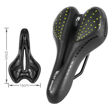 WEST BIKING YP0801086 Silicone Thickened Soft And Comfortable Bicycle Seat(Dark Green)-garmade.com