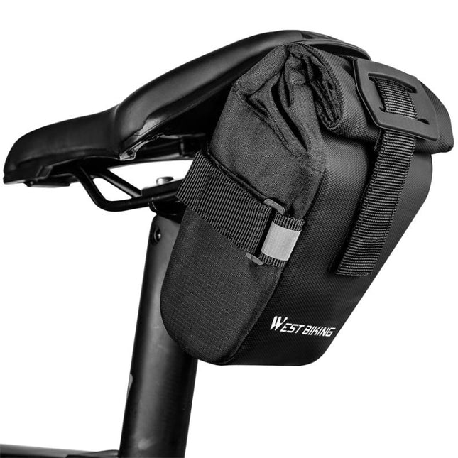 WEST BIKING YP0707249 Bicycle Folding Tail Bag Riding Equipment(Black)-garmade.com