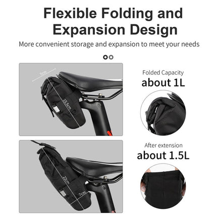 WEST BIKING YP0707249 Bicycle Folding Tail Bag Riding Equipment(Gray)-garmade.com