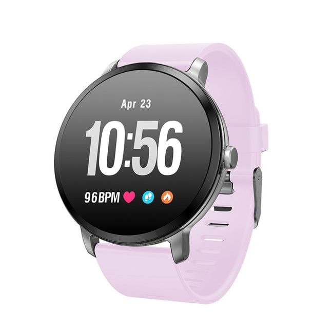 V11 Smartwatch Real-time Heart Rate Blood Pressure Monitor Multi-sport mode Breathing Light Smart Watch for Android IOS Phone(Pink Silicone)-garmade.com