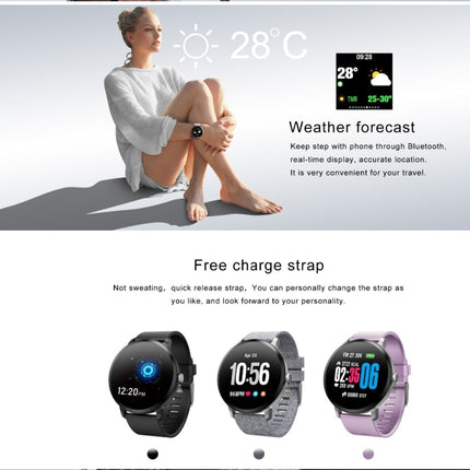 V11 Smartwatch Real-time Heart Rate Blood Pressure Monitor Multi-sport mode Breathing Light Smart Watch for Android IOS Phone(Pink Silicone)-garmade.com