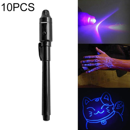 10 PCS Creative Magic UV Light Invisible Ink Pen Marker Pen(Black)-garmade.com