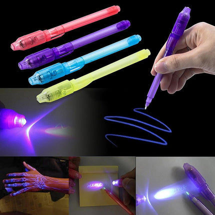 10 PCS Creative Magic UV Light Invisible Ink Pen Marker Pen(Yellow)-garmade.com