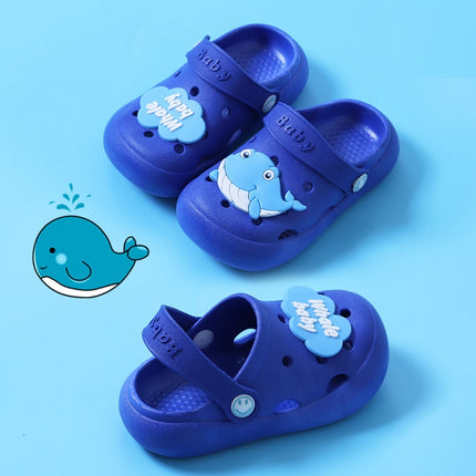 2 PCS Non-Slip Soft Bottom Hole Slippers For Children, Size: 21/22(Blue)-garmade.com