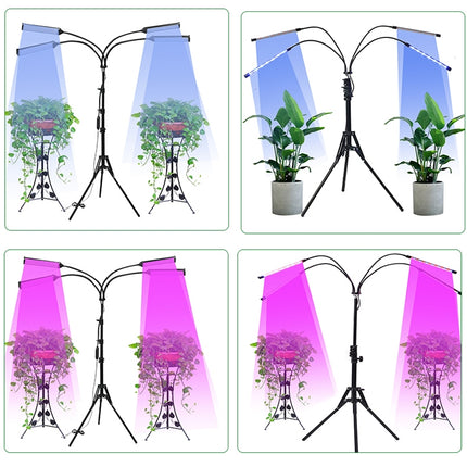 USB 40W 12V LED Plant Growth Supplement Light With RF Remote Control Floor Folding Tripod Without Power Adapter, Style: Square Version-garmade.com