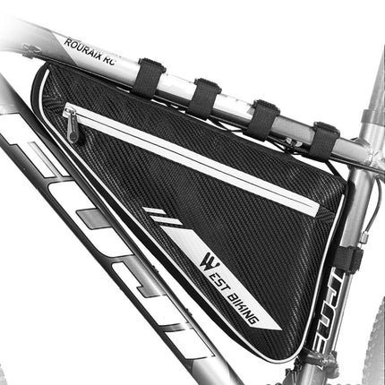 WEST BIKING YP0707254 4L Bicycle Triangle Bag Mountain Bike Large Capacity Front Beam Reflective Waterproof Bag Riding Equipment(Black )-garmade.com