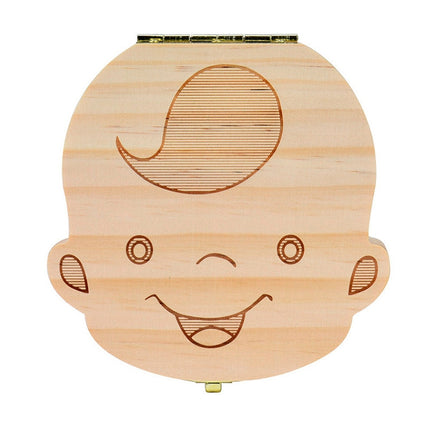 3 PCS Wood Baby Teeth Box Organizer Milk Teeth Storage Box, Language:French(Boy)-garmade.com