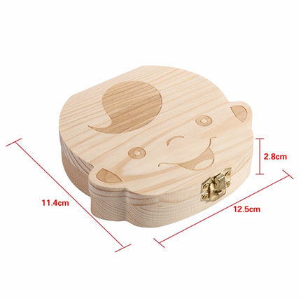 3 PCS Wood Baby Teeth Box Organizer Milk Teeth Storage Box, Language:French(Boy)-garmade.com