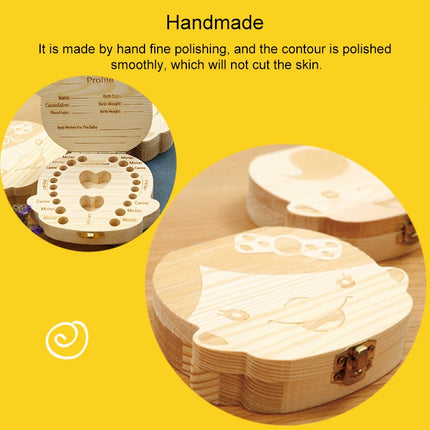 3 PCS Wood Baby Teeth Box Organizer Milk Teeth Storage Box, Language:French(Boy)-garmade.com