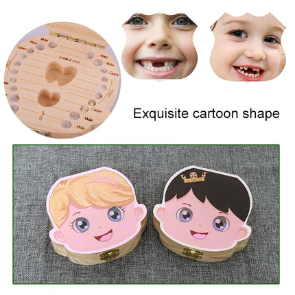 3 PCS Wood Baby Teeth Box Organizer Milk Teeth Storage Box, Language:French(Boy)-garmade.com