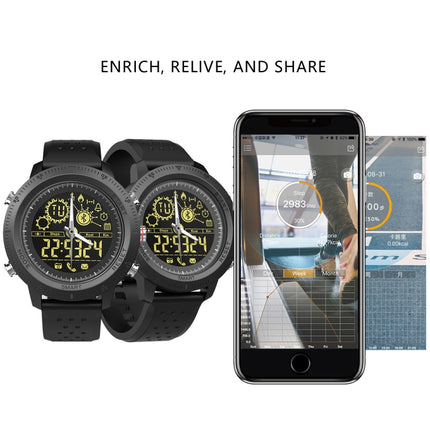 NX02 Sport Smartwatch IP67 Waterproof Support Tracker Calories Pedometer Smartwatch Stopwatch Call SMS Reminder(black)-garmade.com