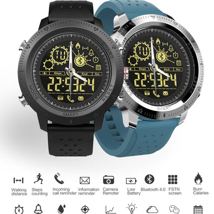 NX02 Sport Smartwatch IP67 Waterproof Support Tracker Calories Pedometer Smartwatch Stopwatch Call SMS Reminder(blue)-garmade.com