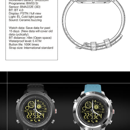 NX02 Sport Smartwatch IP67 Waterproof Support Tracker Calories Pedometer Smartwatch Stopwatch Call SMS Reminder(blue)-garmade.com