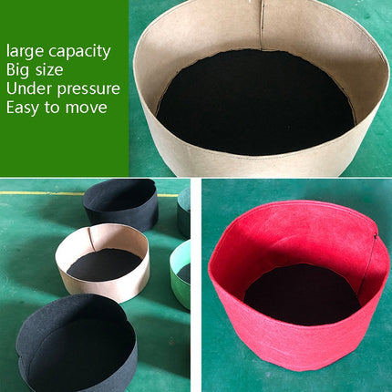 2 PCS 50x20cm 40L Felt Planting Barrel Indoor Outer Round Plant Bag Non-Woven Seedling Bag(Black)-garmade.com