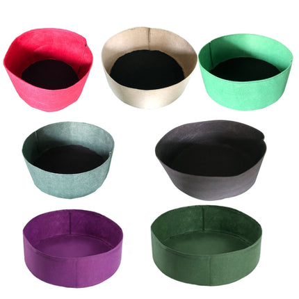 2 PCS 60x20cm 56L Felt Planting Barrel Indoor Outer Round Plant Bag Non-Woven Seedling Bag(Dark Green)-garmade.com