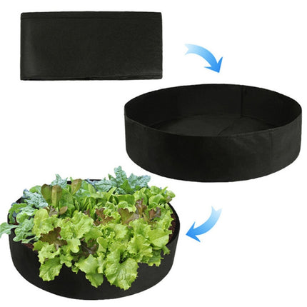 2 PCS 70x30cm 115L Felt Planting Barrel Indoor Outer Round Plant Bag Non-Woven Seedling Bag(Camel)-garmade.com