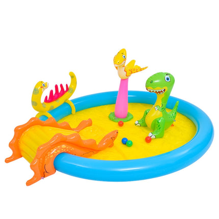 Home Large Cartoon Animal Drama Pool Water Spray Inflatable Swimming Pool Slide Pool( Dinosaur )-garmade.com