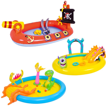 Home Large Cartoon Animal Drama Pool Water Spray Inflatable Swimming Pool Slide Pool(Pirate )-garmade.com