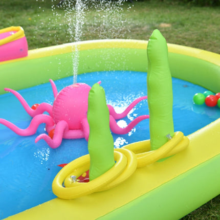 Home Large Cartoon Animal Drama Pool Water Spray Inflatable Swimming Pool Slide Pool( Slide Spray Water)-garmade.com