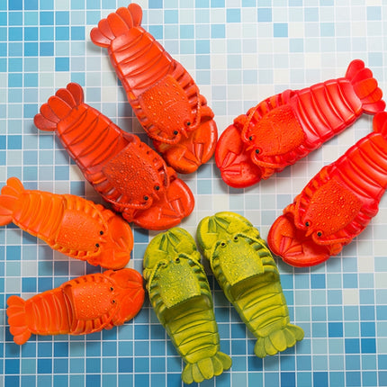 Crayfish Beach Parent-Child Slippers Children Cartoon Slippers, Size: 24-25(Dark Red)-garmade.com