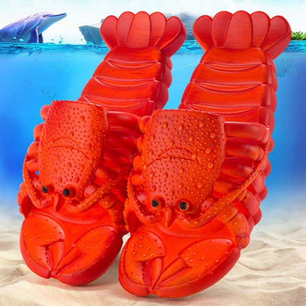 Crayfish Beach Parent-Child Slippers Children Cartoon Slippers, Size: 24-25(Red)-garmade.com